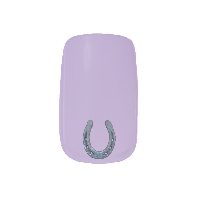 Horses Horseshoe Mix Nail Art (Left Thumb)