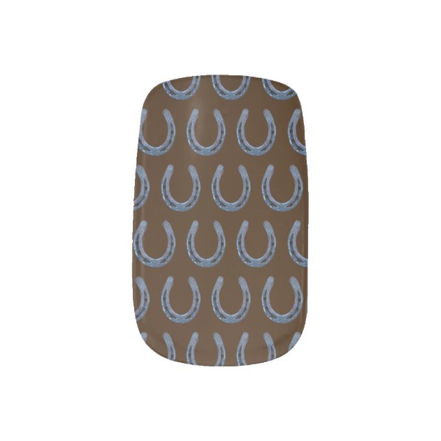 Horses Horseshoe Mix Nail Art (Left Thumb)