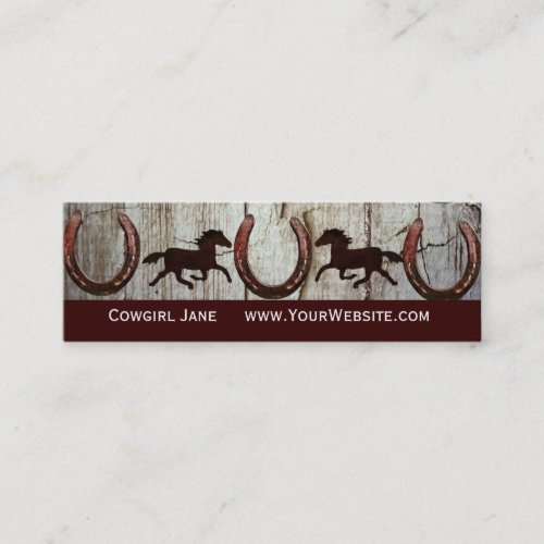 Horses Horseshoes Barn Wood Cowboy Business Cards