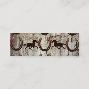 Horses Horseshoes Barn Wood Cowboy Business Cards