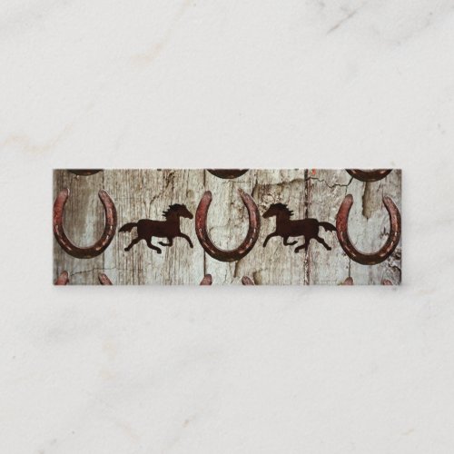 Horses Horseshoes Barn Wood Cowboy Business Cards