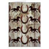 Horses Horseshoes on Barn Wood Cowboy Gifts (Front)