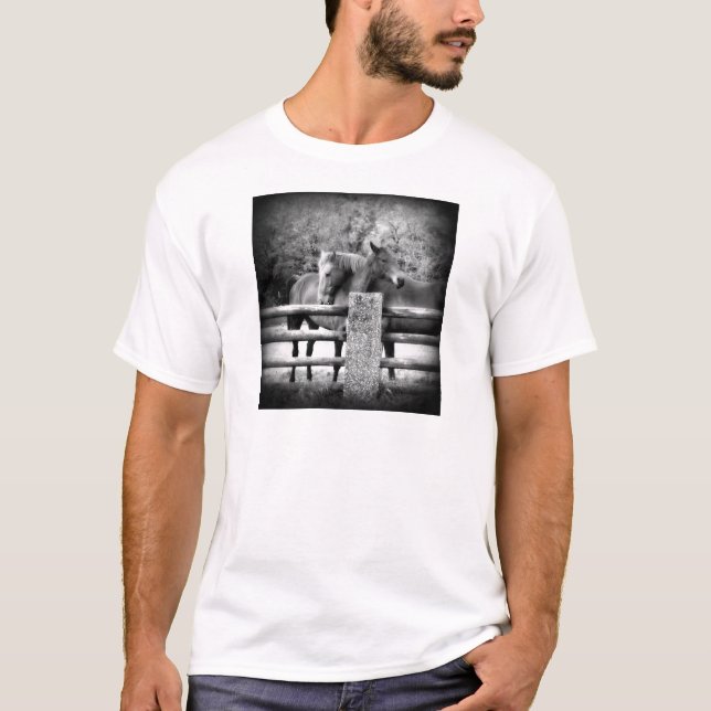 Horses Hugging - Horse Love Photograph T-Shirt (Front)