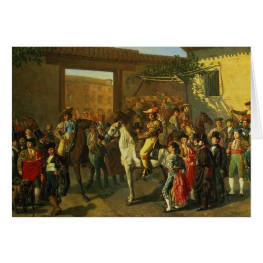 Horses in a Courtyard Cards (Front Horizontal)