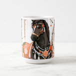 Horses in a Red Forest Coffee Mug