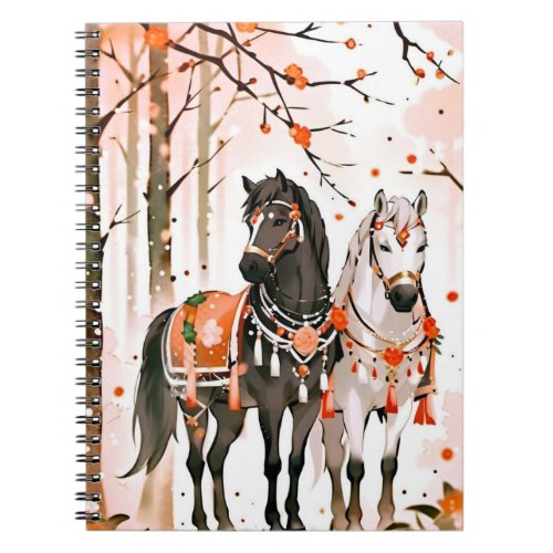 Horses in a Red Forest Notebook