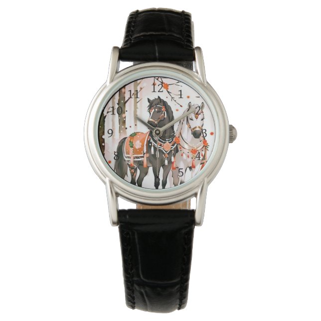 Horses in a Red Forest Watch (Front)