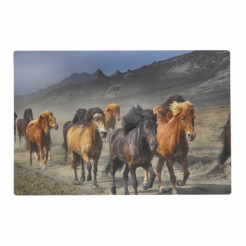 Horses In A Shoot Placemat by ARTBRASIL at Zazzle