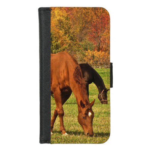 Horses in Autumn iPhone 87 Wallet Case
