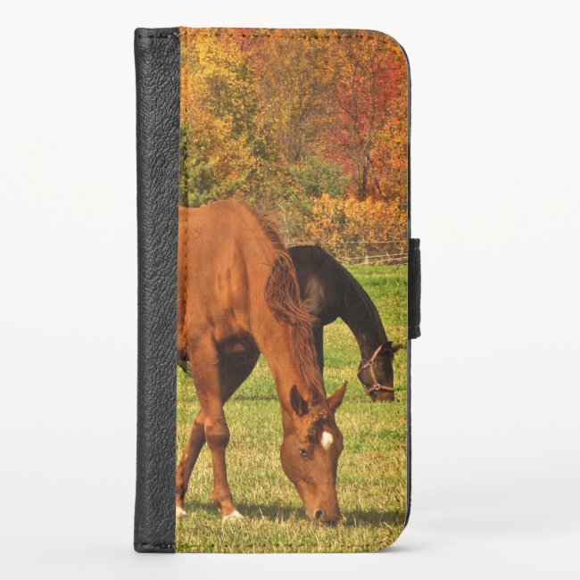 Horses in Autumn iPhone X Wallet Case