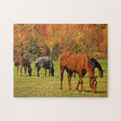 Horses in Autumn Jigsaw Puzzle