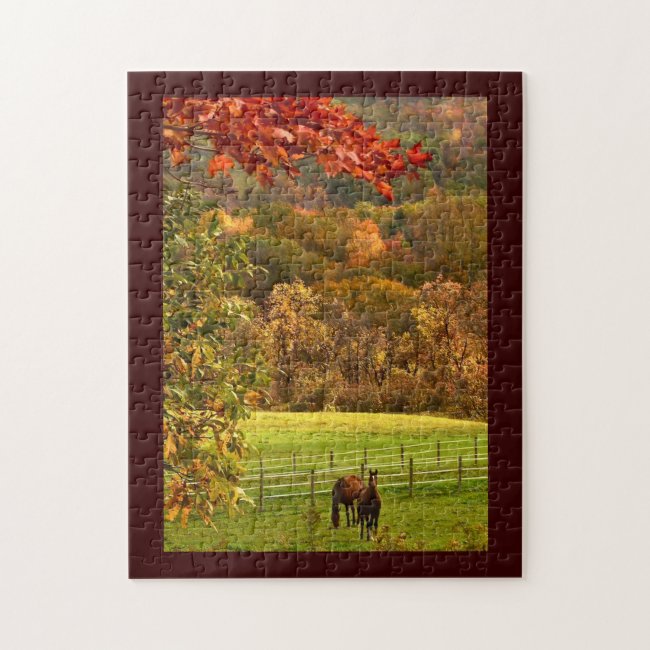 Horses in Autumn Jigsaw Puzzle