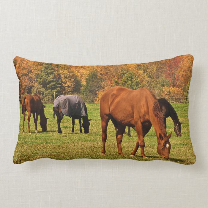 Horses in Autumn Pillows