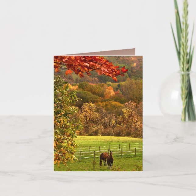 Horses in Autumn Thank You (Front)