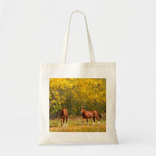 Horses in Fall Tote Bag