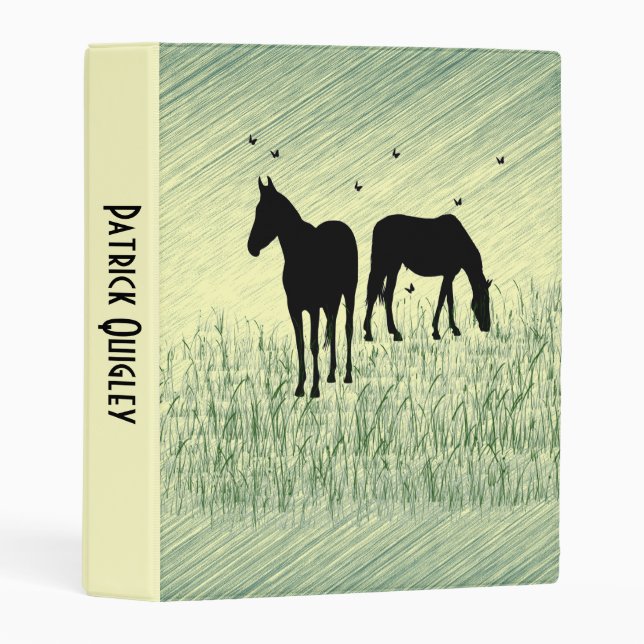 Horses in Field Mini Binder (Front/Spine)
