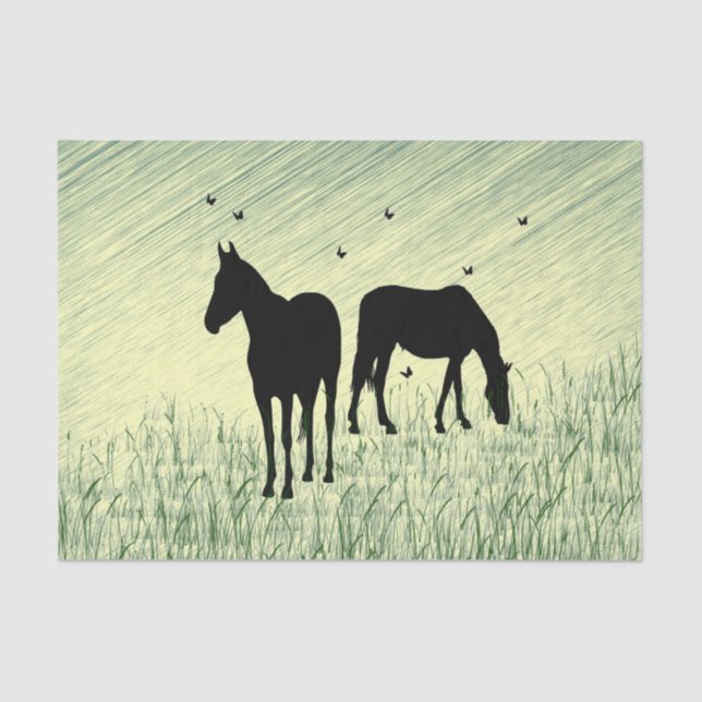 Horses in Field Tissue Paper (Front)