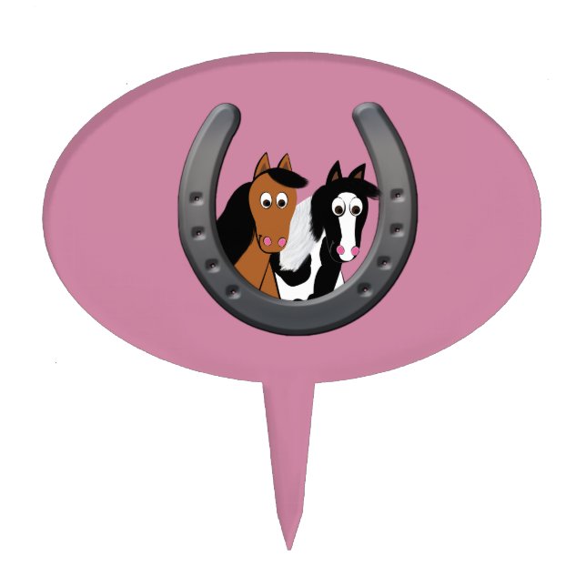 horses in horseshoe cake topper (Front)