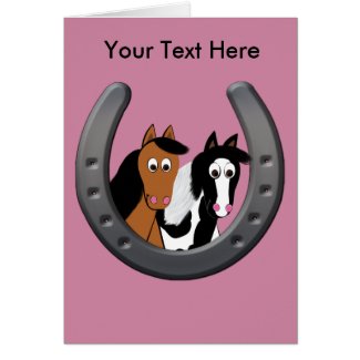 horses in horseshoe card