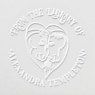 Horses in Love Line Art Library Book Name Embosser