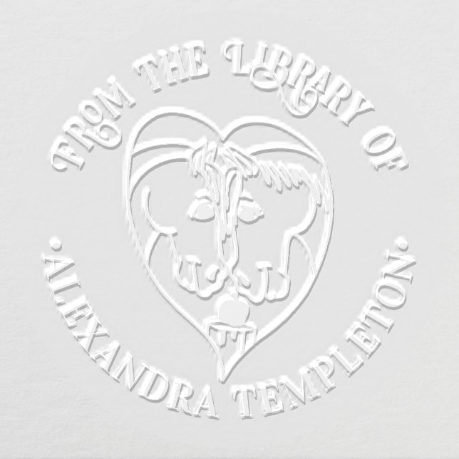 Horses in Love Line Art Library Book Name Embosser (Design)