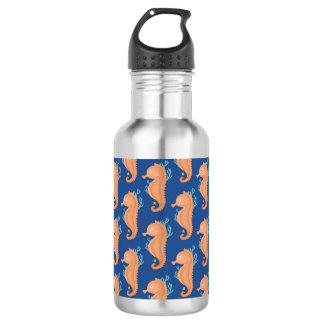 Horses in orange stainless steel water bottle