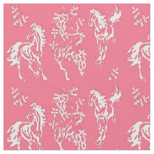Horses in Pink and White Fabric