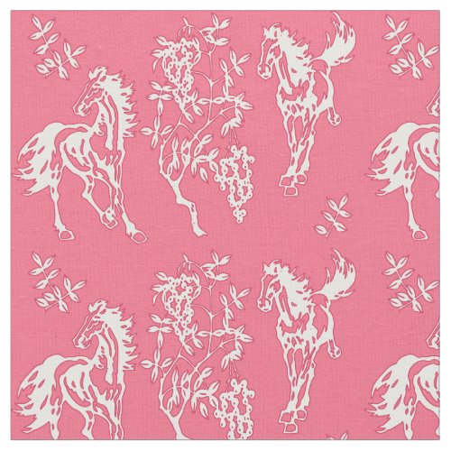 Horses in Pink and White Fabric