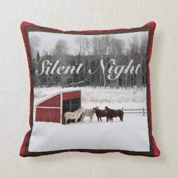 Horses In Snow Pillow by Considernature at Zazzle