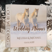 Horses in Snow Winter Wedding Binder