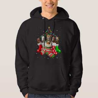 Horses In Socks Christmas Lights Pajama Funny Hors Hoodie