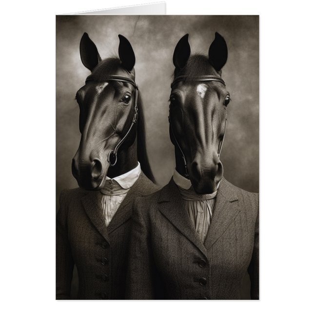Horses in Suits All Occasions Greeting Card (Front)
