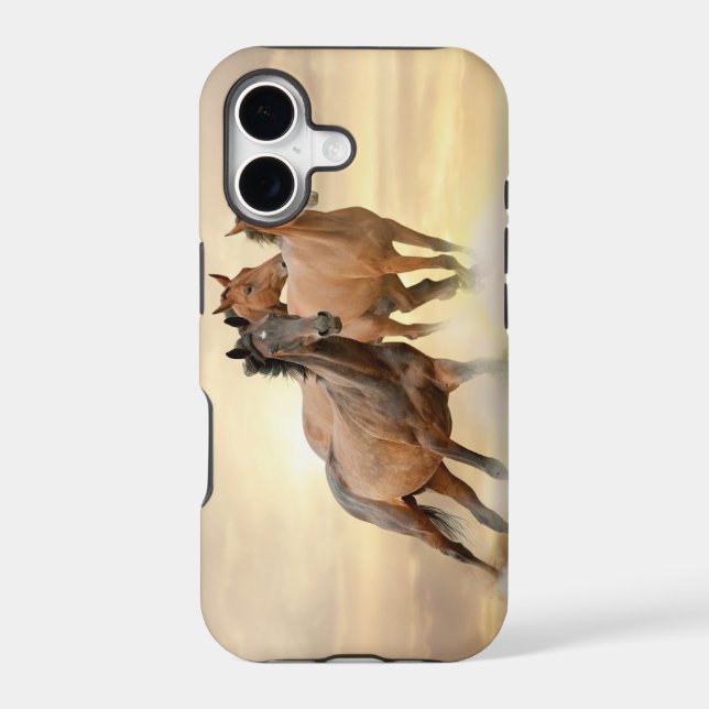 Horses In Sunset Iphone Case (Back)