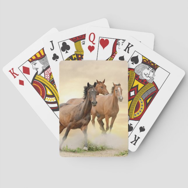 Horses In Sunset Poker Cards (Back)