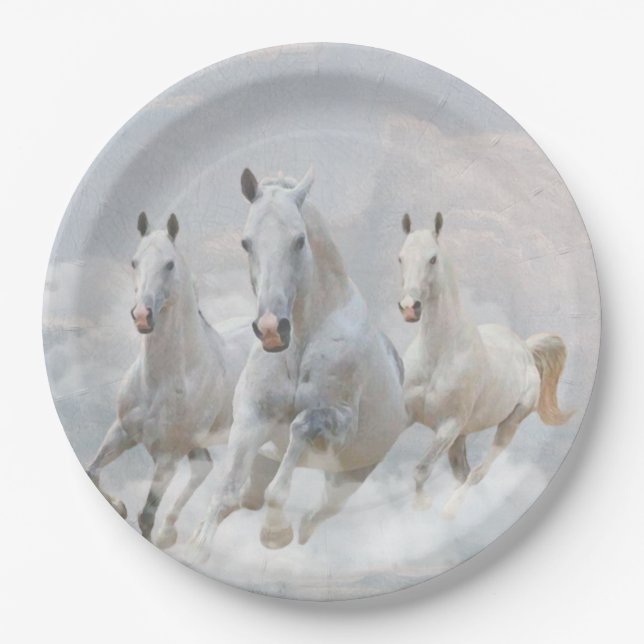 Horses in the clouds      paper plates (Front)