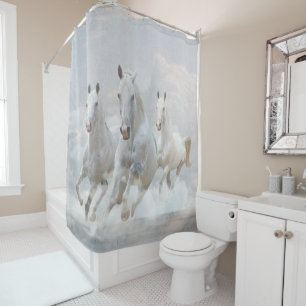 Horses in the clouds    shower curtain