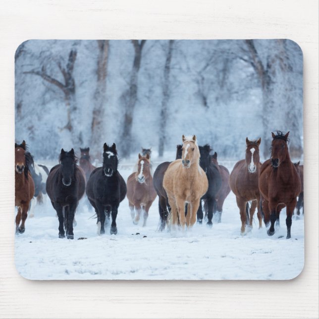 Horses in the Cold Mouse Pad (Front)