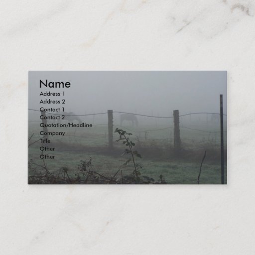 Customizable Horses In The Fog Business Card Templates