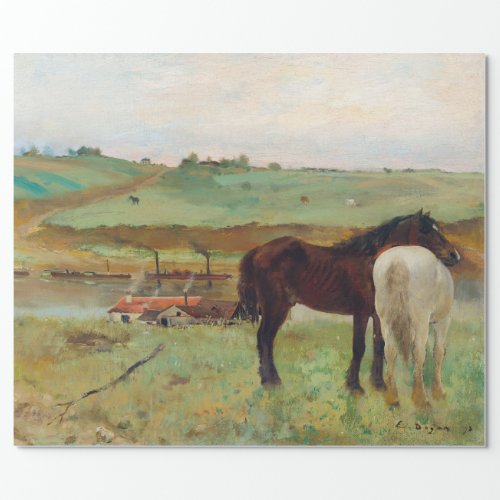 HORSES IN THE MEADOW _ DEGAS DECOUPAGE WRAPPING PAPER