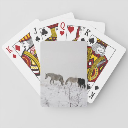 Horses In the Snow Classic Playing Cards