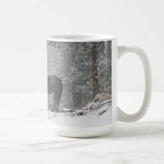 horses in the snow mug