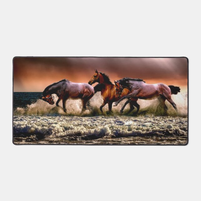 HORSES in the SURF Desk Mat (Front)