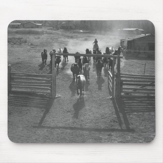 Horses into the corral mouse pad (Front)