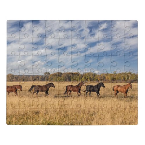 Horses Just Outside Grand Teton National Park Jigsaw Puzzle