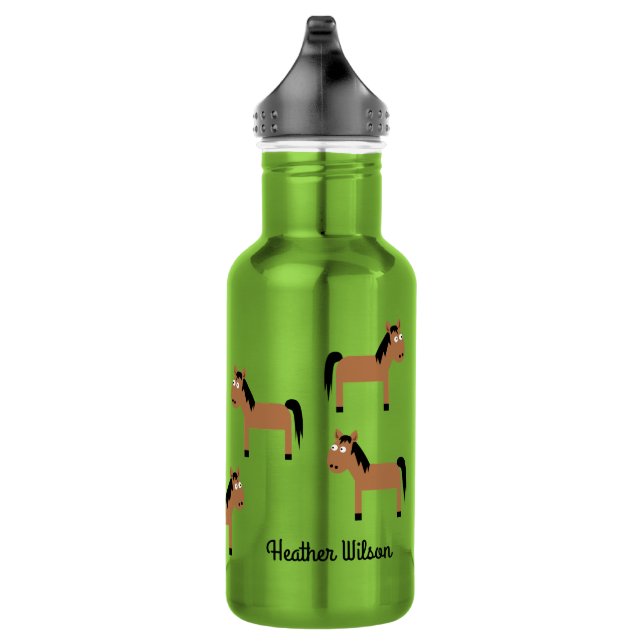 Horses Kids Water Bottle with Name (Right)