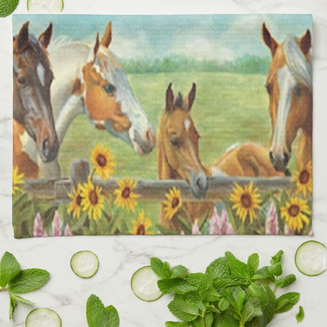 Horses Kitchen Towel (Folded)