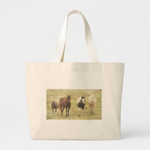 Horses Large Tote Bag