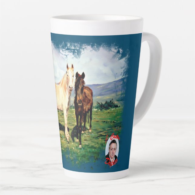 Horses Latte Mug (Right Angle)