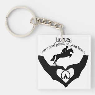 Horses Leave Hoof Prints on Your Heart Keychain