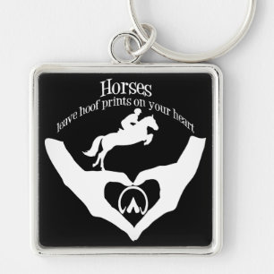 Horses Leave Hoof Prints on Your Heart Keychain